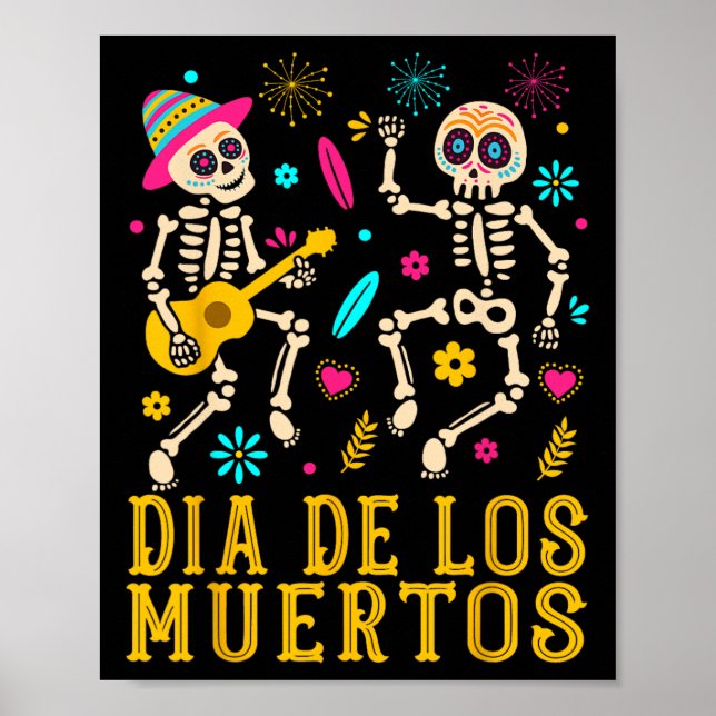 Dia De Los Muertos Costume Day of the dead Skeleto Poster (Framsidan)