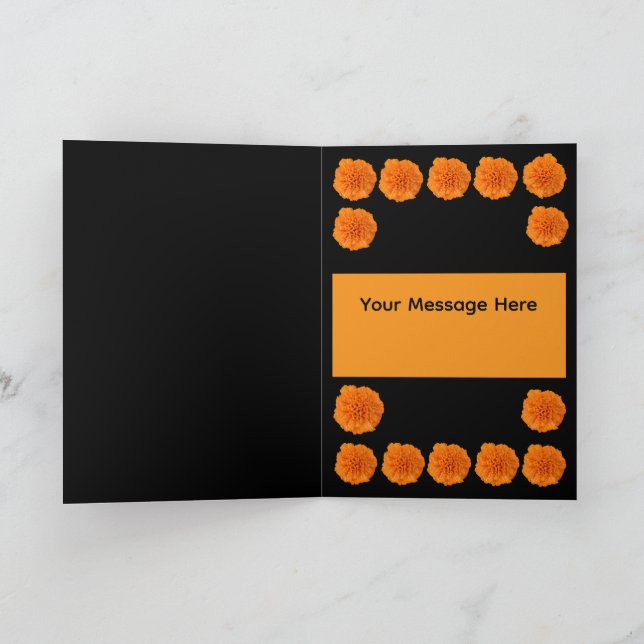 Dia de Los Muertos Dag av de döda broderiskalle Kort (Inuti)