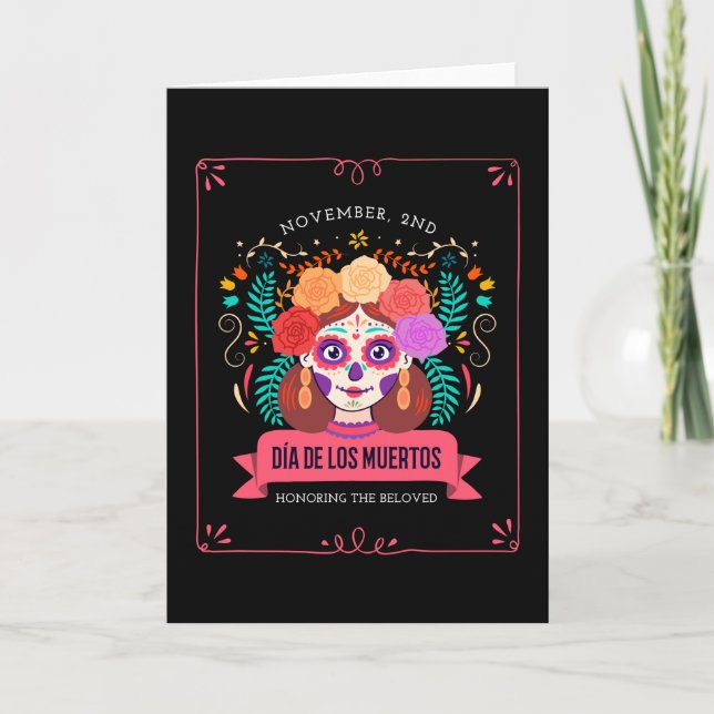 Dia de los muertos dag för de döda kort (Framsida)