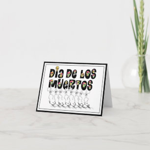 Dia De Los Muertos - Dancing Skeletons Kort