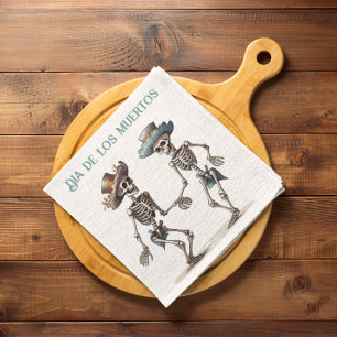 Dia de los Muertos dans skeletons, anpassade Pappersservett