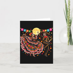 Día de los muertos dansande dödskalle dag för de d kort