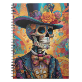 Dia de los Muertos Dapper Skeleton Anteckningsbok