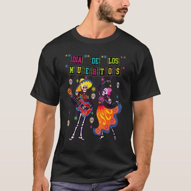 Dia De los Muertos Day of Dead Skeleton Dancing Co T Shirt (Framsida)