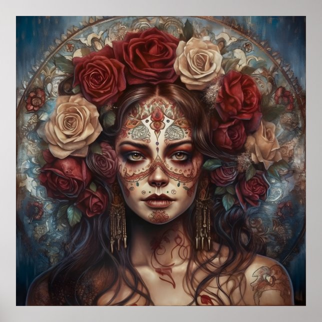 Dia de los Muertos Day of the dead Art Poster (Framsidan)