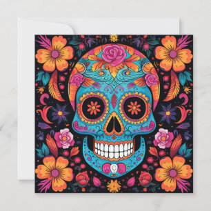 Dia de los Muertos (Day of the dead) Black Inbjudningar