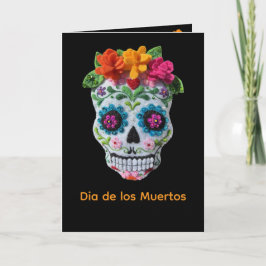 Dia de Los Muertos Day of the Dead Broderi Skalle Kort