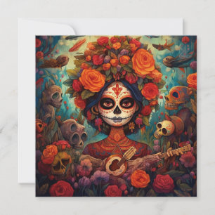 Dia de los Muertos (Day of the dead) Guitar Inbjudningar