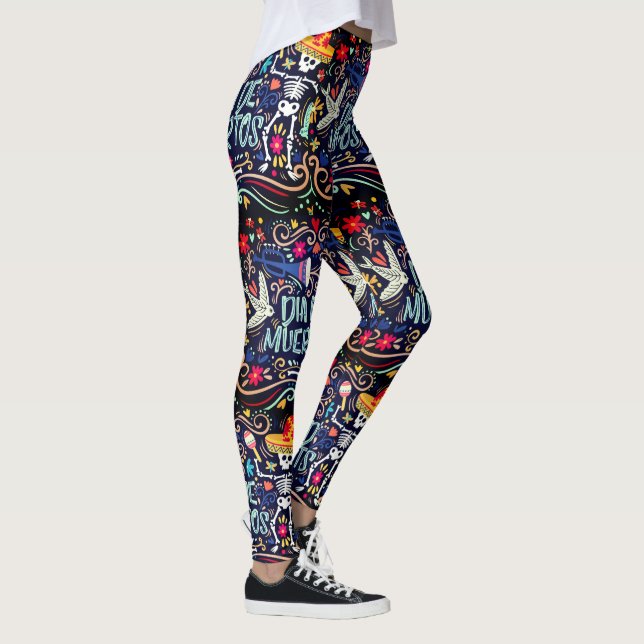 Dia De Los Muertos Day of the dead Halloween Leggings (Höger)