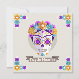 Dia de los Muertos Day of the dead helgdag Inbjudningar