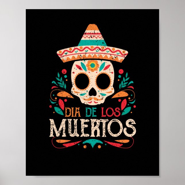 Dia De Los Muertos Day of the dead Mexiko Skull Poster (Framsidan)