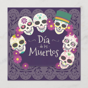 Dia de los Muertos Day of the dead skallmasker Kort
