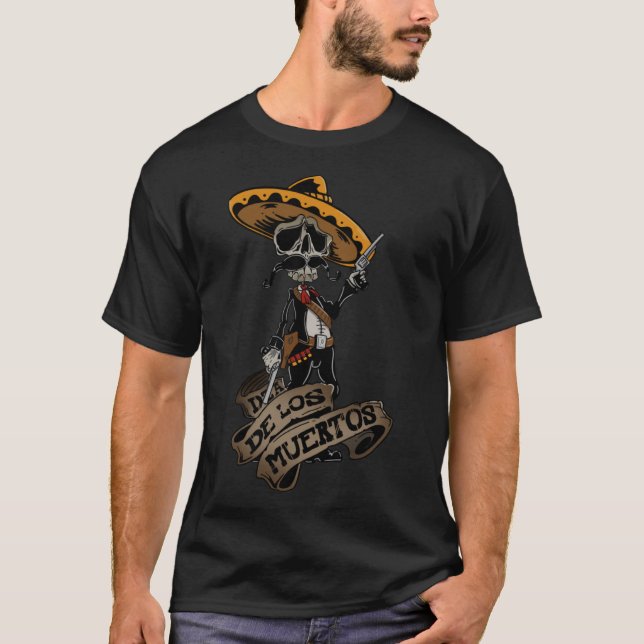 Dia De Los Muertos - Day of the dead Skeleton pull T Shirt (Framsida)