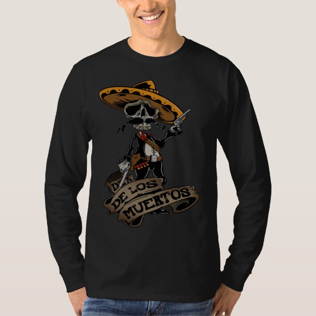 Dia De Los Muertos Day of the Dead Skeleton T Shirt (Framsida)