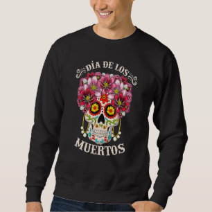 Dia De Los Muertos Day of the dead Skull Costume H Lång Ärmad Tröja