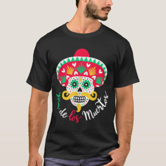 Dia de Los Muertos Day of the dead Skull med Somb T Shirt