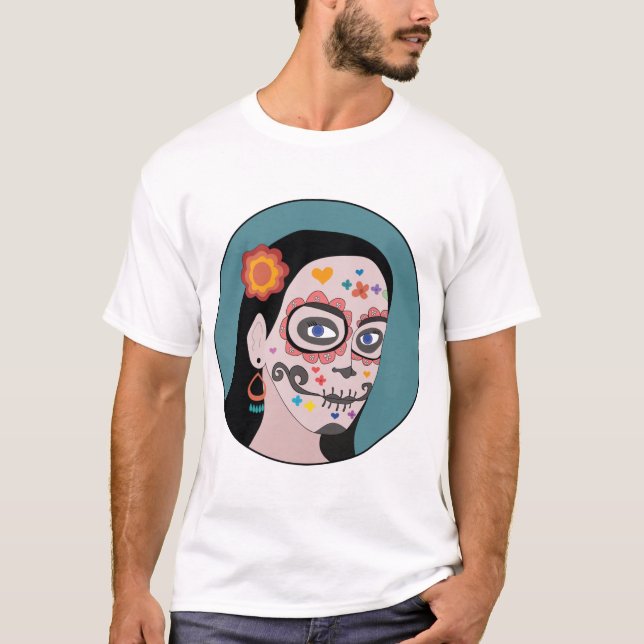 Día de Los Muertos Day of the dead T Shirt (Framsida)