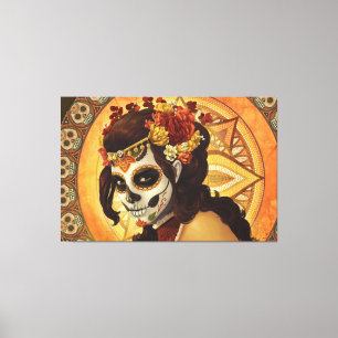 Dia De Los Muertos Dekorativ kudde Canvastryck