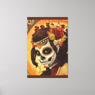 Dia De Los Muertos Dekorativ kudde Canvastryck