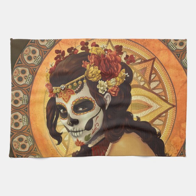 Dia De Los Muertos Dekorativ kudde Kökshandduk (Horisontell)