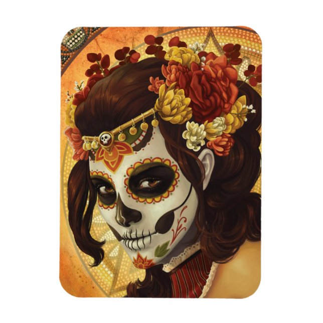 Dia De Los Muertos Dekorativ kudde Magnet (Vertikal)