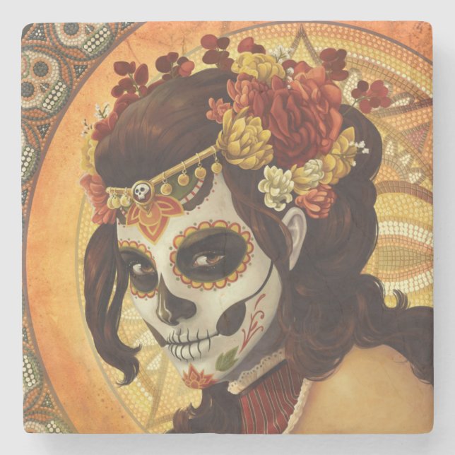 Dia De Los Muertos Dekorativ kudde Stenunderlägg (Framsidan)