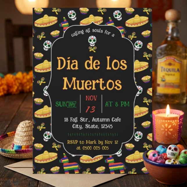 Dia de los Muertos-dödens dag-fest  Inbjudningar (Skapare uppladdad)
