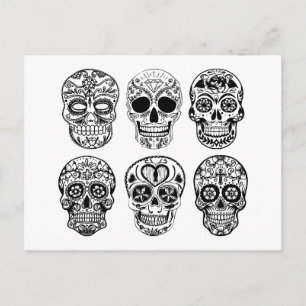 Dia de los Muertos Döskallars (Day of the dead) Vykort