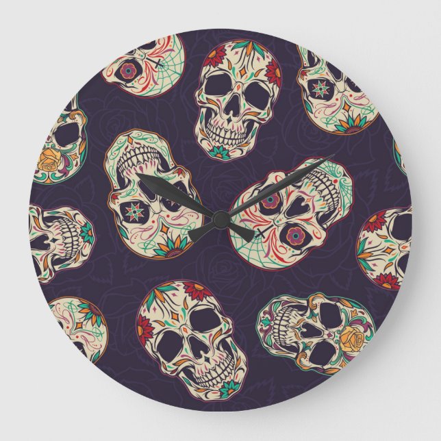 Dia de los Muertos Döskallars Stor Klocka (Framsida)