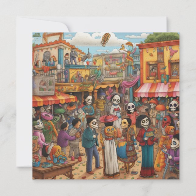 "Dia de los Muertos Fair" Inbjudningar (Framsida)