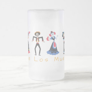 Dia De Los Muertos Fånig Skeletons Frosted Beer Mu Frostat Ölglas