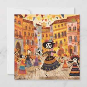 "Dia de los Muertos", färglöst skullduk Inbjudningar