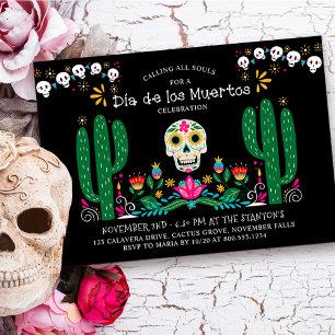 Dia de los Muertos-firande Mexiko tema Inbjudningar