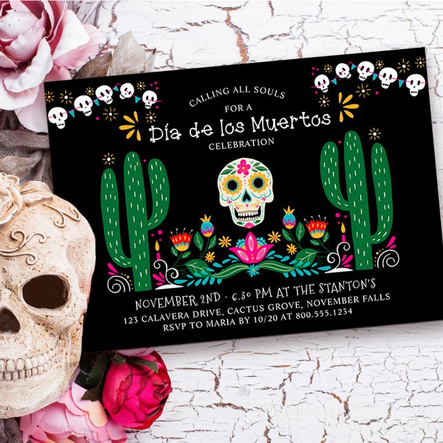 Dia de los Muertos-firande Mexiko tema Inbjudningar (Day of the Dead Celebration Invitation from my Dia de los Muertos collection
)