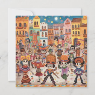"Dia de los Muertos", galleriet i Colorful Calaver Inbjudningar