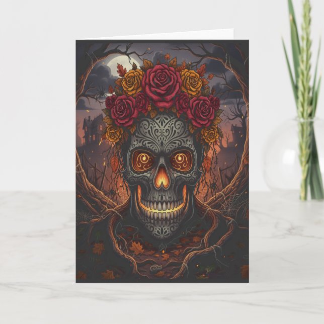 Día de los Muertos Greeting Card - Halloween Card Kort (Framsida)