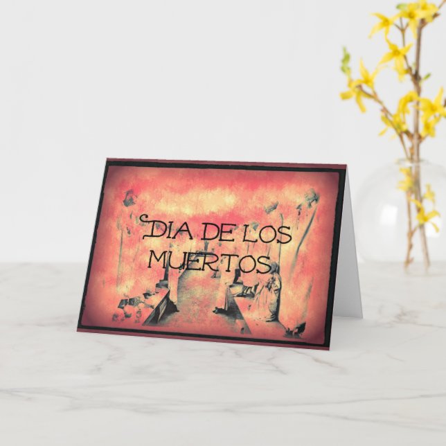 Dia de Los Muertos Greeting Card Kort (Gul blomma)