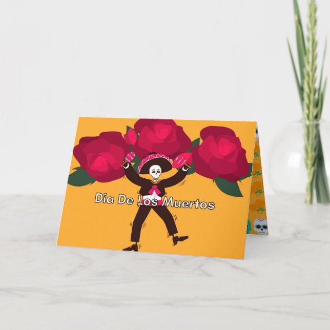 Dia de Los Muertos Greeting Card Tack Kort (Framsida)