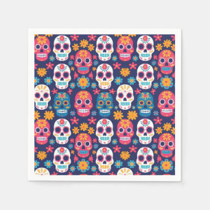 Dia de Los Muertos Halloween Mönster Pappra Napkin Pappersservett