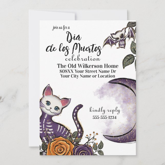 Dia de los Muertos Halloweenfest Inbjudningar (Framsida)