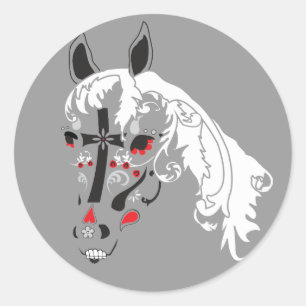dia de los muertos horse runt klistermärke