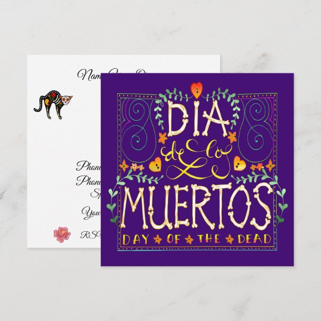 Dia De Los Muertos-inbjudan - De dödas dag Inbjudningar (Fram/baksida)
