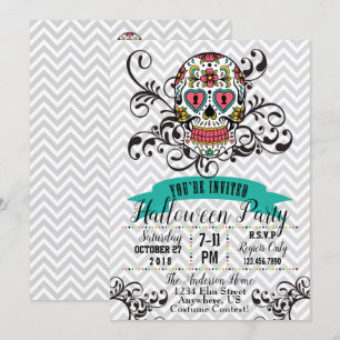 Dia de los Muertos-inbjudan Inbjudningar