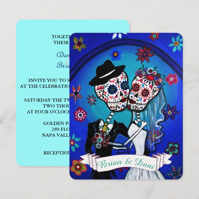 Dia de Los Muertos-inbjudan Inbjudningar (Fram/baksida)