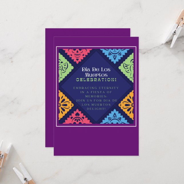 Dia De Los Muertos-inbjudan Inbjudningar (Fram/Back In Situ)