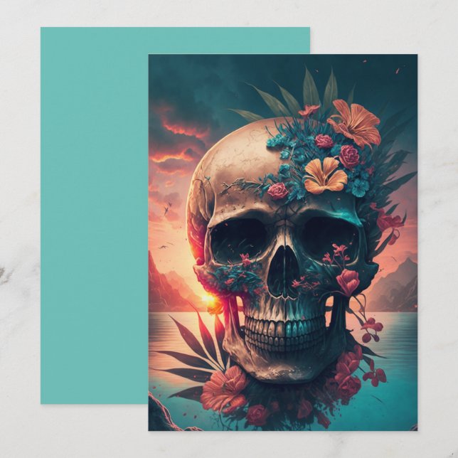 Dia De Los Muertos  Inbjudningar (Fram/baksida)