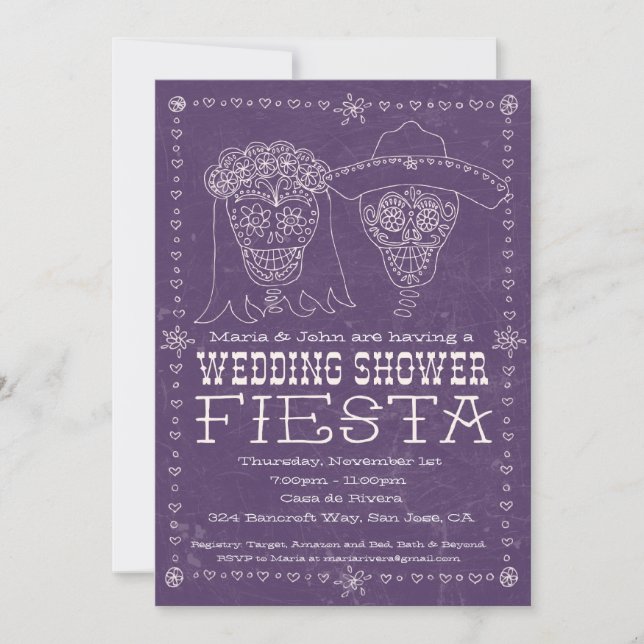 Dia de los Muertos Inbjudningskort för möhippan (Framsida)