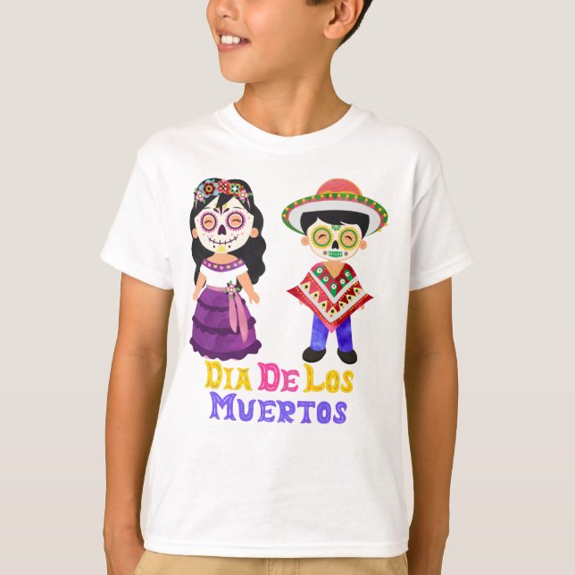 Dia De Los Muertos Kids T Shirt (Framsida)