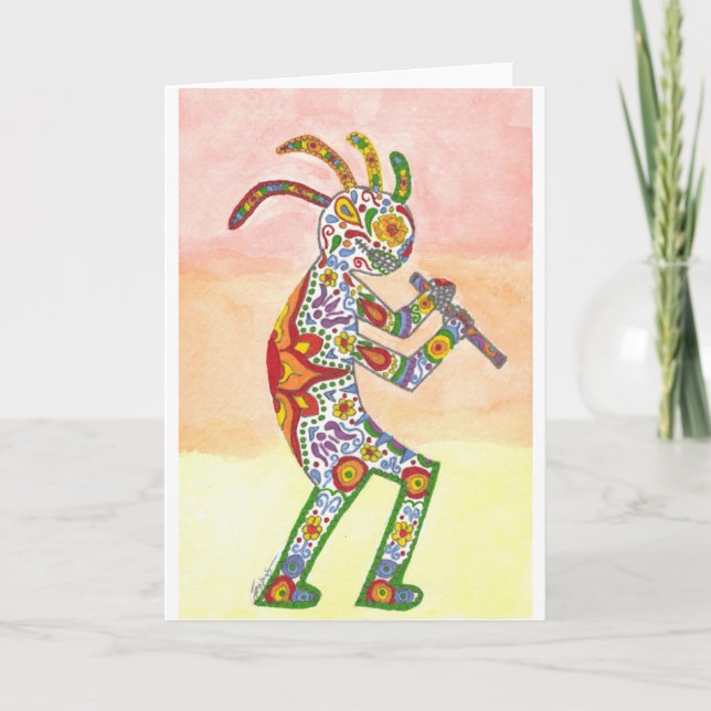 Dia de Los Muertos Kokopelli Kort (Framsida)