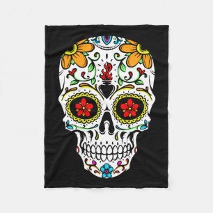 Dia De Los Muertos-kostym Sockerskalle Män Kvinnor Fleecefilt